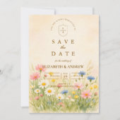 Wildblumenwiese Goldene Hochzeit Save The Date (Vorderseite)