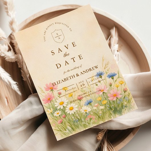 Wildblumenwiese Goldene Hochzeit Save The Date