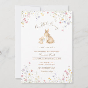 Wildblumenwiese-Häschen-Baby-Party Einladung