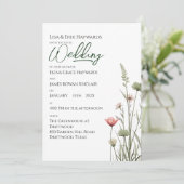 Wildblumenwiese | Minimalistische Boho-Budget-Hoch Einladung (Stehend Vorderseite)