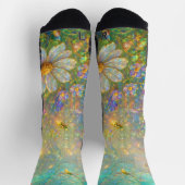Wildblumenwiese mit leuchtenden Libellen Socken (Oben)