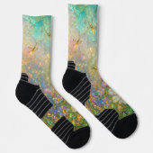 Wildblumenwiese mit leuchtenden Libellen Socken (Rechts)