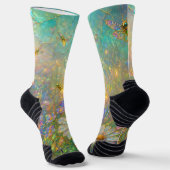 Wildblumenwiese mit leuchtenden Libellen Socken (Gewinkelt)