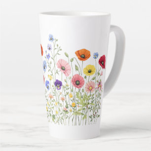 Wildblumenwiese mit natürlichen Wasserfarbenblüten Milchtasse