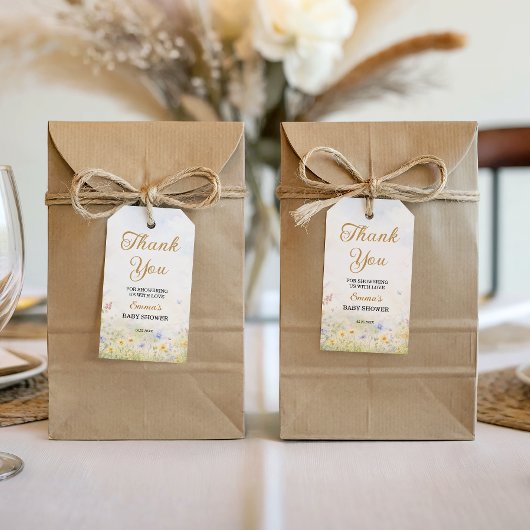 Wildblumenwiese Pastell Frühling Garten Danke Geschenkanhänger