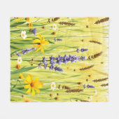Wildblumenwiese Sommer Muster Fleecedecke (Vorderseite (Horizontal))