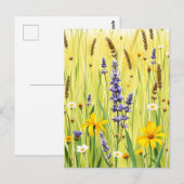 Wildblumenwiese Sommer Muster Postkarte (Vorne/Hinten)