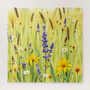 Wildblumenwiese Sommer Muster Puzzle