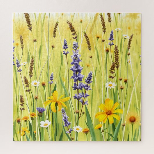 Wildblumenwiese Sommer Muster Puzzle (Vertikal)