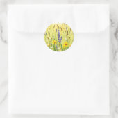 Wildblumenwiese Sommer Muster Runder Aufkleber (Tasche)