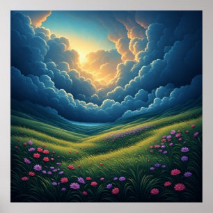 Wildblumenwiese vor dem Sturm ⛈️ Poster