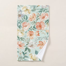 Wildblumenwiese Wasserfarbe Blau Floralmuster Handtuch