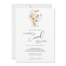 Wildblumenwiese Wasserfarbe Boho Hochzeit