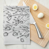 Wildblumenzeichnen Geschirrtuch (Viertel Falte)