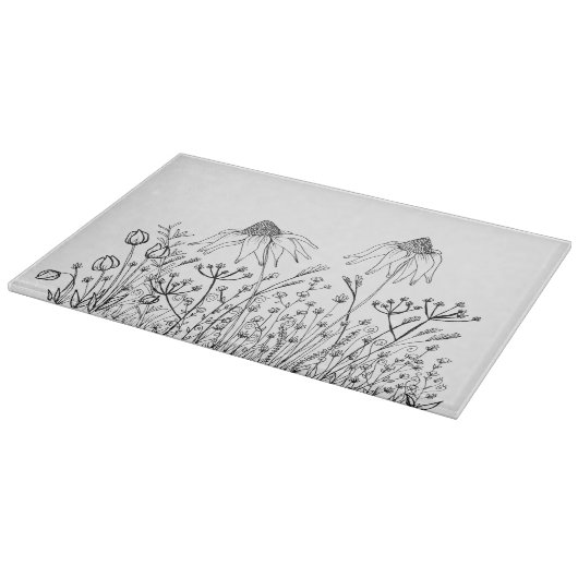 Wildblumezeichnen Schneidebrett (Ecke)