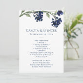 Wildblüte | Classic Blue Bohemisch Garden Zeremoni Programm (Stehend Vorderseite)