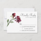 Wildblüte | Crimson Red Bohemisch Floral RSVP Karte (Vorderseite)