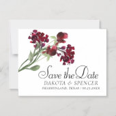 Wildblüte | Crimson Red Save the Date Bohemisch Magneteinladung (Vorderseite)