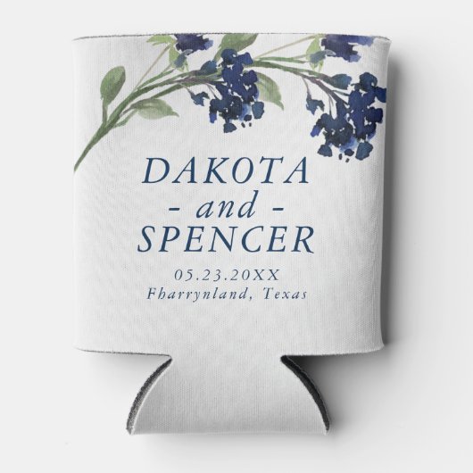 Wildblüte | Klassisches Blau Save the Date Bohemis Dosenkühler (Vorderseite)