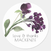 Wildblüte | Lila Bohemische Blume Runder Aufkleber (Vorderseite)