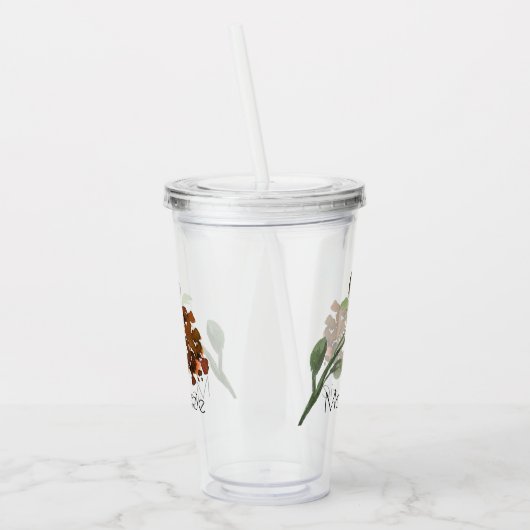 Wildblüte | Terracotta Orange Bohemisch Acryltrinkbecher (Links)