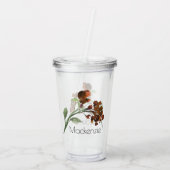 Wildblüte | Terracotta Orange Bohemisch Acryltrinkbecher (Rückseite)