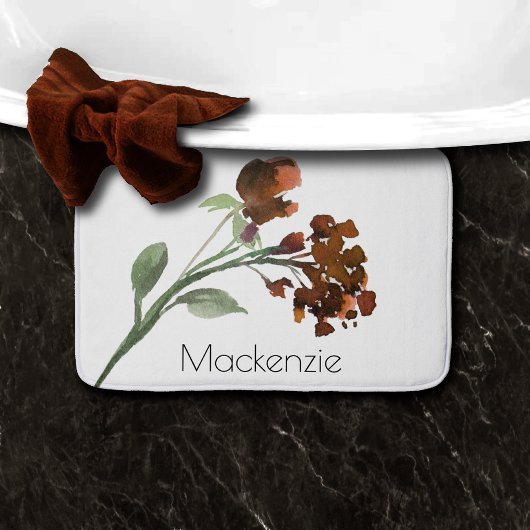 Wildblüte | Terracotta Orange Bohemisch Badematte