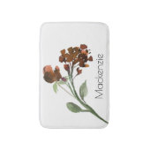 Wildblüte | Terracotta Orange Bohemisch Badematte (Vorderseite Vertikal)