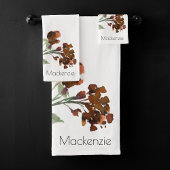 Wildblüte | Terracotta Orange Bohemisch Badhandtuch Set