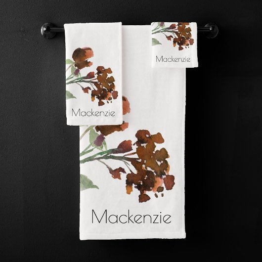 Wildblüte | Terracotta Orange Bohemisch Badhandtuch Set