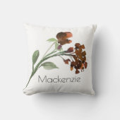 Wildblüte | Terracotta Orange Bohemisch Kissen (Vorderseite)