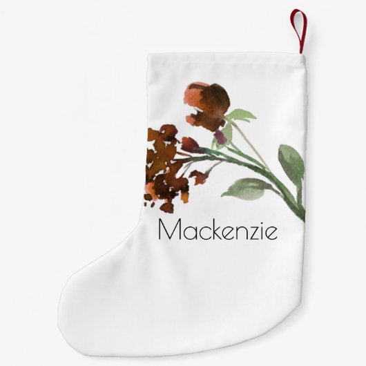 Wildblüte | Terracotta Orange Bohemisch Kleiner Weihnachtsstrumpf (Rückseite)