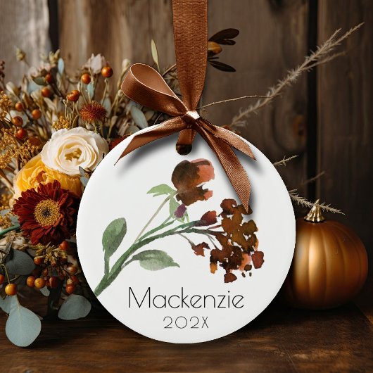 Wildblüte | Terracotta Orange Bohemisch Ornament Aus Glas