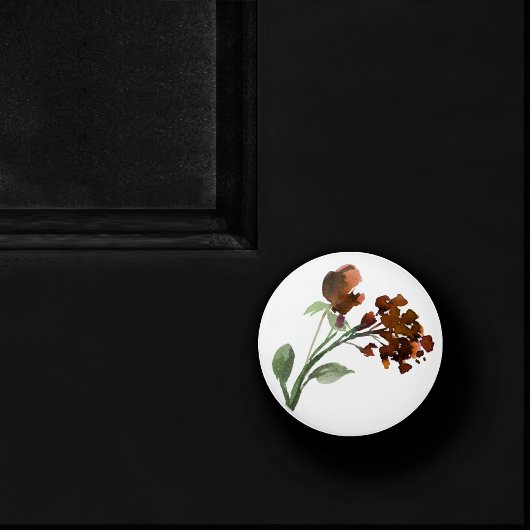 Wildblüte | Terracotta Orange Bohemische Blume Keramikknauf