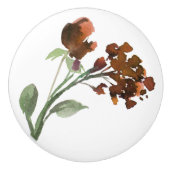 Wildblüte | Terracotta Orange Bohemische Blume Keramikknauf (Vorderseite)