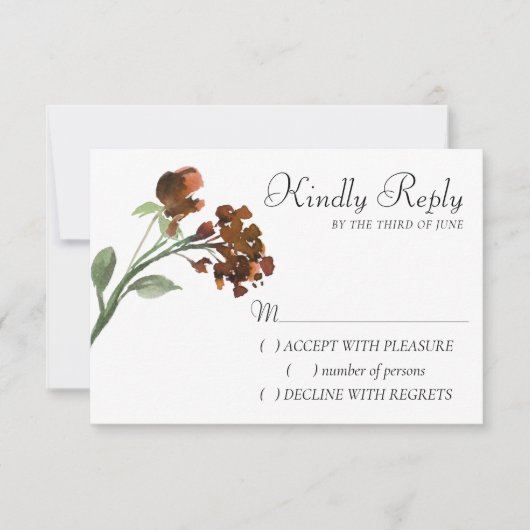 Wildblüte | Terracotta Orange Bohemische Blume RSVP Karte (Vorderseite)