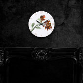 Wildblüte | Terracotta Orange Bohemische Blume Runde Wanduhr