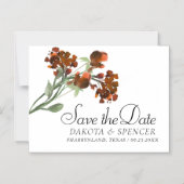 Wildblüte | Terracotta Save the Date Bohemisch Magneteinladung (Vorderseite)