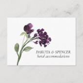 Wildblüte | Tief Lila Bohemische Blume Details Begleitkarte (Vorderseite)