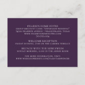 Wildblüte | Tief Lila Bohemische Blume Details Begleitkarte (Rückseite)