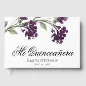 Wildblüte | Tief Lila Bohemische Blume Gästebuch (Vorderseite)