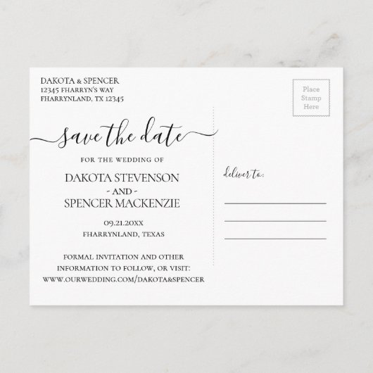 Wildblüte | Tief Lila Save the Date Bohemisch Ankündigungspostkarte (Rückseite)