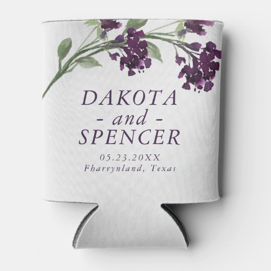 Wildblüte | Tief Lila Save the Date Bohemisch Dosenkühler (Vorderseite)