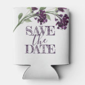 Wildblüte | Tief Lila Save the Date Bohemisch Dosenkühler (Rückseite)