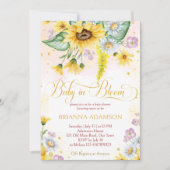 Wildblütenbaby in blühender Babydusche Einladung (Vorderseite)