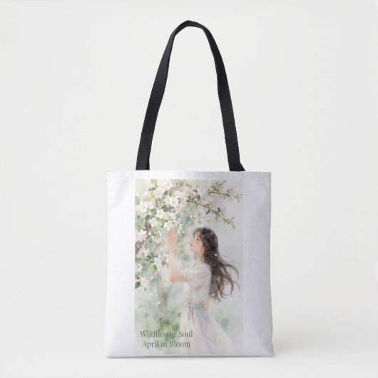 Wildblütige Seele – Mädchen in einem Frühlingsgart Tasche (Vorderseite)