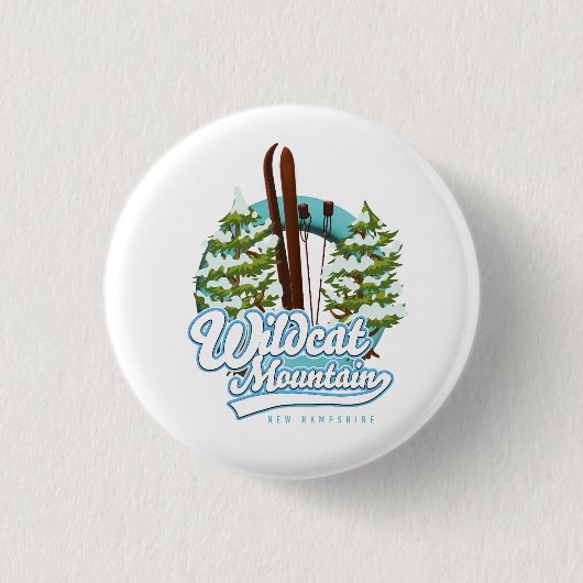 Wildcat Mountain New Hampshire Ski Poster Button (Vorderseite)