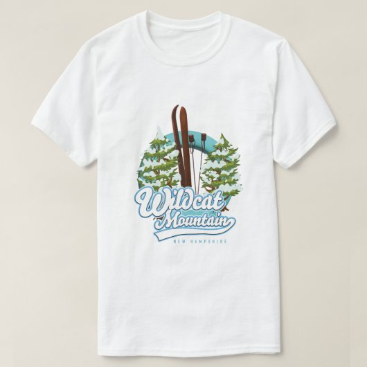 Wildcat Mountain New Hampshire Ski Poster T-Shirt (Design vorne)