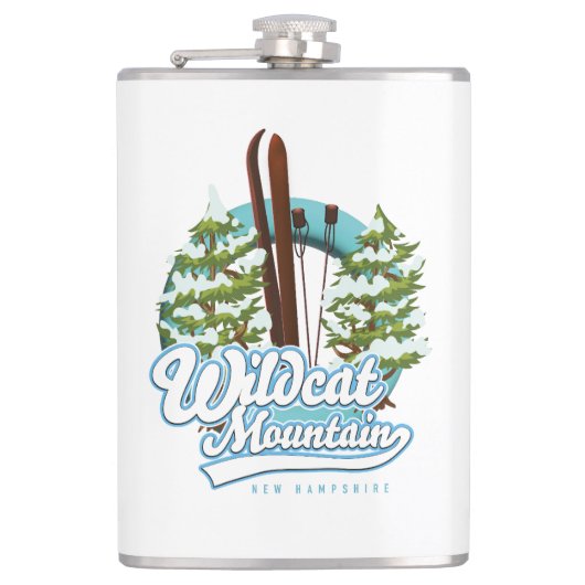 Wildcat Mountain New Hampshire Skiposter Kaffee m Flachmann (Vorderseite)