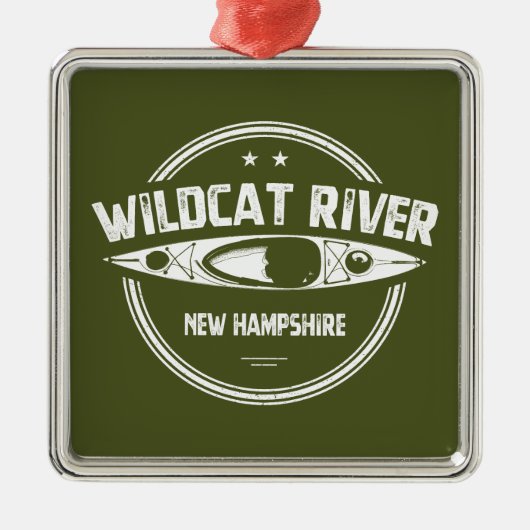 Wildcat River New Hampshire Kayak Ornament Aus Metall (Vorne)